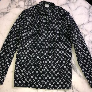 Sandro Paris Men’s (Black and White Printed Shirt)